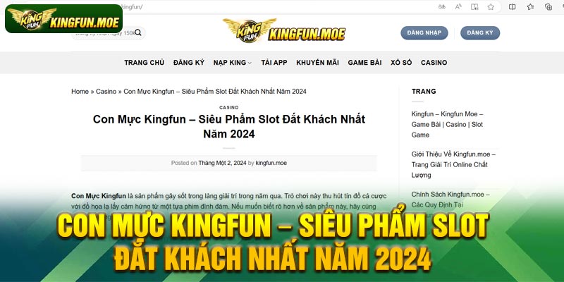 Con Mực Kingfun – Siêu Phẩm Slot Đắt Khách Nhất Năm 2024