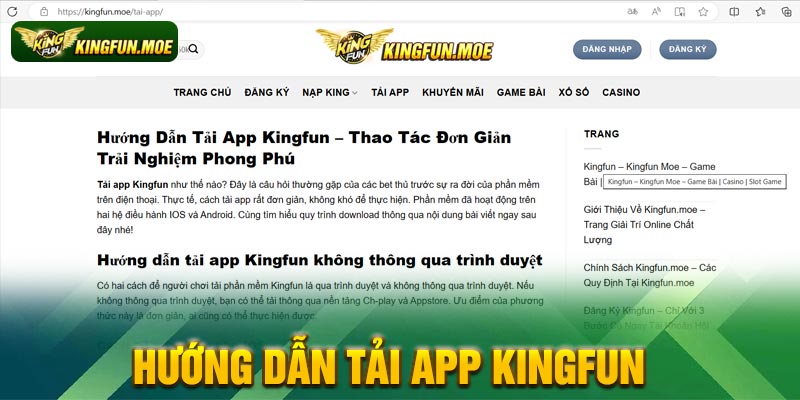 Hướng Dẫn Tải App Kingfun