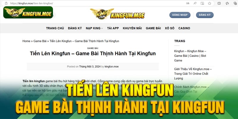 Tiến Lên Kingfun – Game Bài Thịnh Hành Tại Kingfun