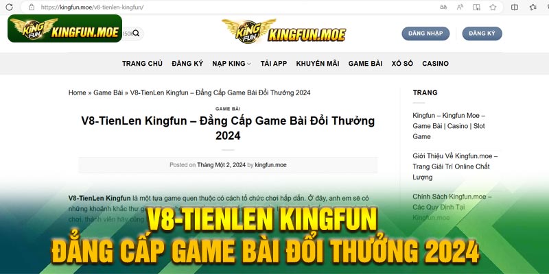 V8-TienLen Kingfun – Đẳng Cấp Game Bài Đổi Thưởng 2024